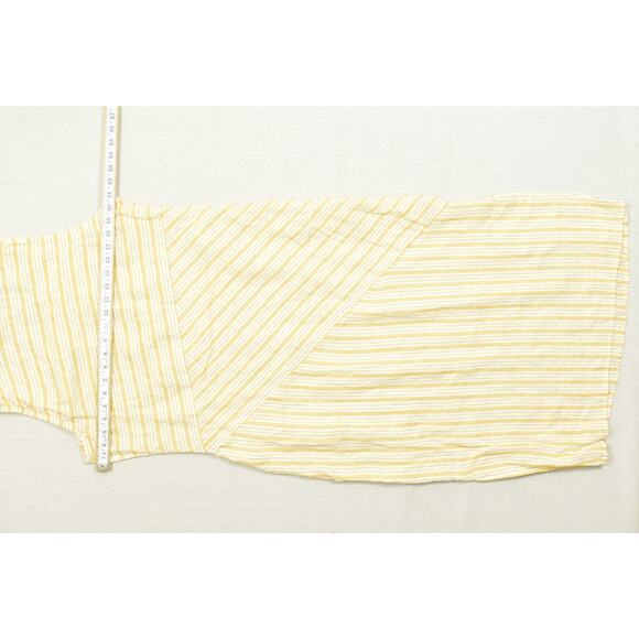 NEW Chico's Yellow Sunny Stripe Maxi Dress Size 2 US 12 Textured Linen - Picture 3 of 8